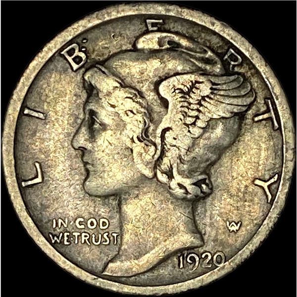 1920-S Silver Mercury Dime LIGHTLY CIRCULATED