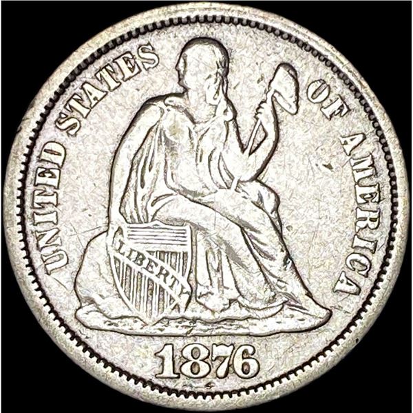 1876-CC Silver Seated Liberty Dime CLOSELY UNCIRCULATED