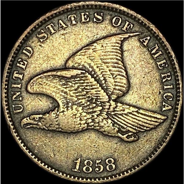 1858 Copper-Nickel Flying Eagle Cent NEARLY UNCIRCULATED