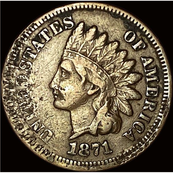 1871 Indian Head Cent NEARLY UNCIRCULATED