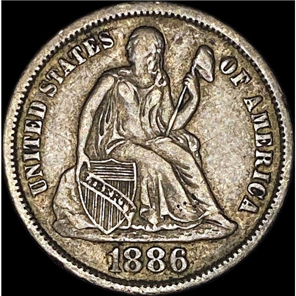 1886 Seated Liberty Dime NEARLY UNCIRCULATED