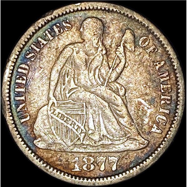 1877 Seated Liberty Dime NEARLY UNCIRCULATED