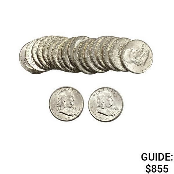 1958 Franklin 50C roll of [20] coins