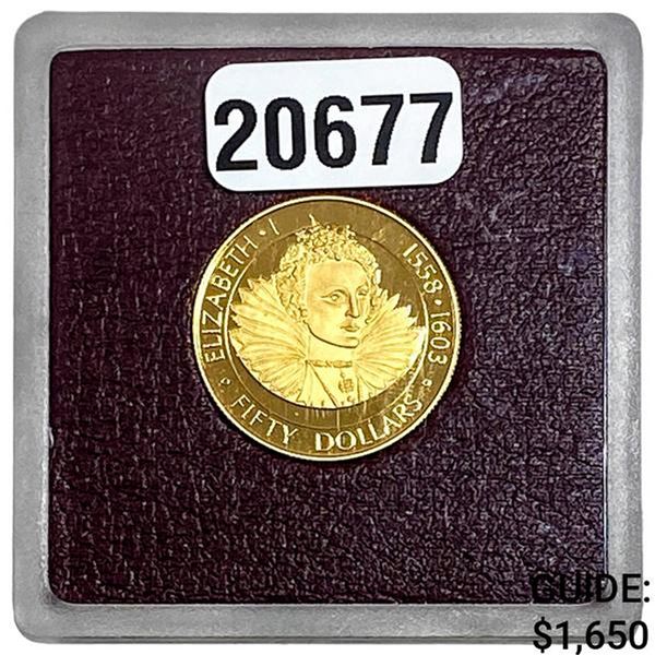 1977 Gold $50 Cayman Islands .1823oz AGW