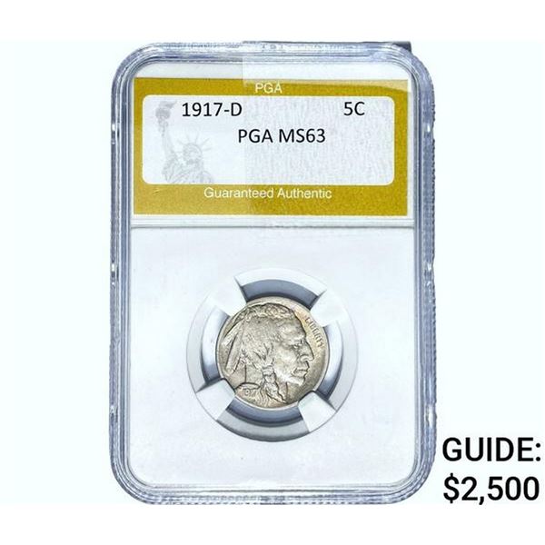 1917-D Buffalo Nickel PGA MS63