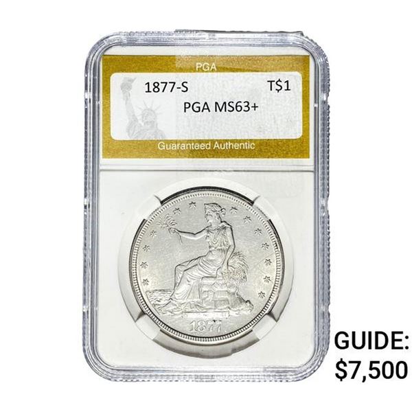 1877-S Silver Trade Dollar PGA MS63+