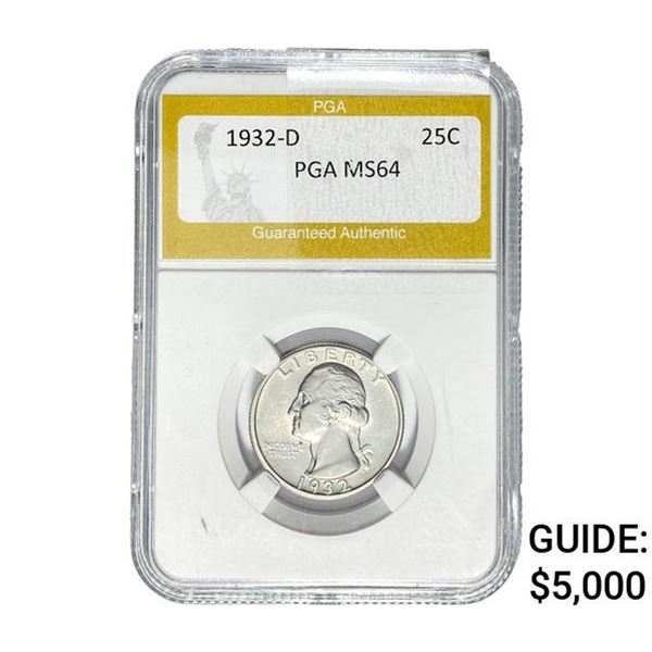 1932-D Washington Silver Quarter PGA MS64