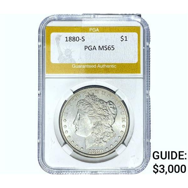 1880-S Morgan Silver Dollar PGA MS65