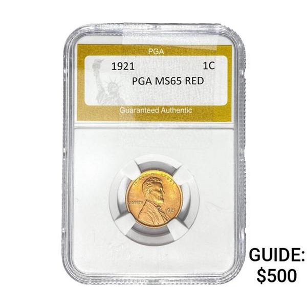 1921 Wheat Cent PGA MS65 Red