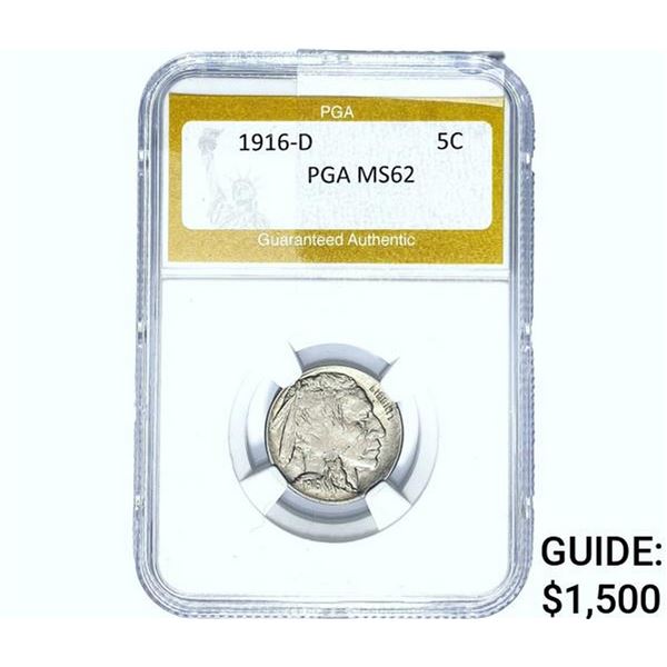 1916-D Buffalo Nickel PGA MS62