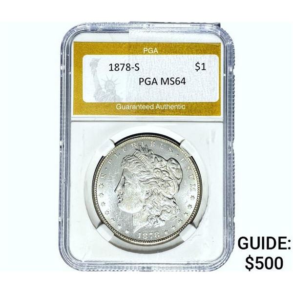 1878-S Morgan Silver Dollar PGA MS64