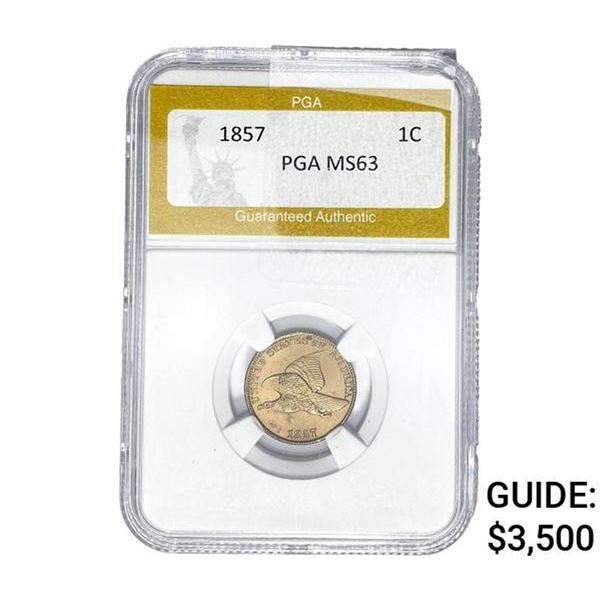 1857 Flying Eagle Cent PGA MS63