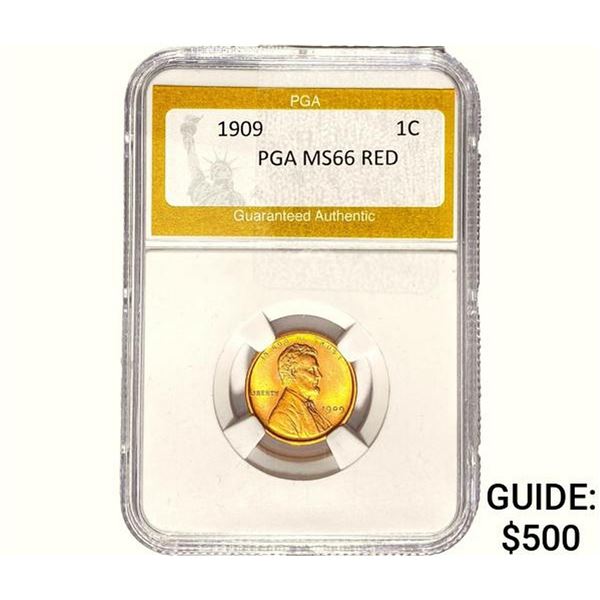 1909 Wheat Cent PGA MS66 Red
