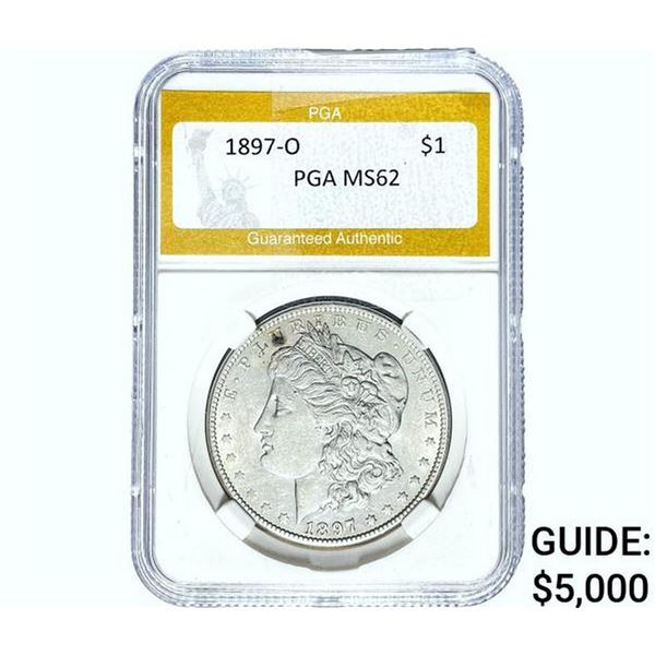 1897-O Morgan Silver Dollar PGA MS62