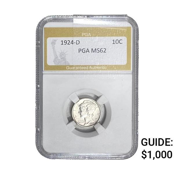 1924-D Mercury Silver Dime PGA MS62
