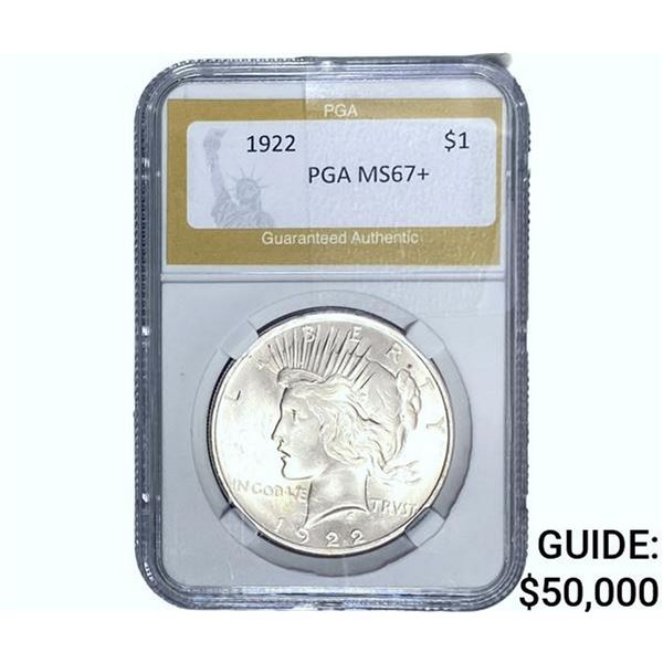 1922 Silver Peace Dollar PGA MS67+