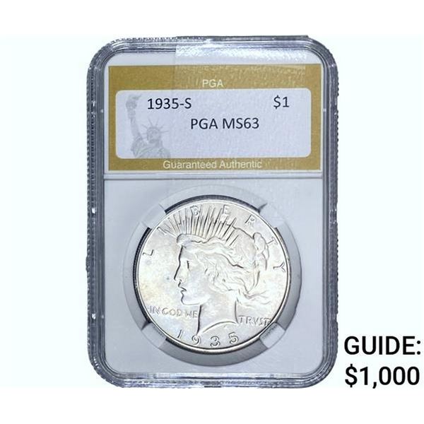 1935-S Silver Peace Dollar PGA MS63