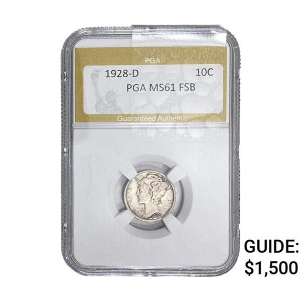 1928-D Mercury Silver Dime PGA MS61 FSB
