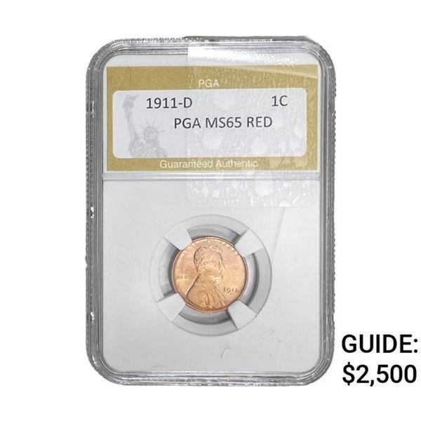 1911-D Wheat Cent PGA MS65 Red