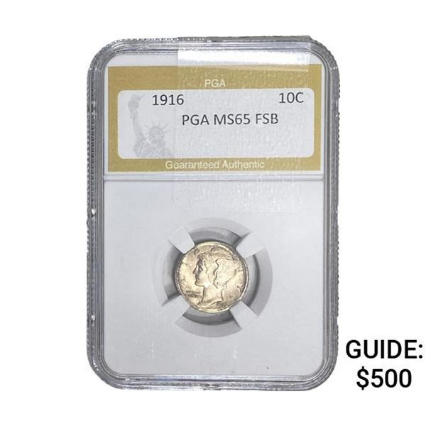 1916 Mercury Silver Dime PGA MS65 FSB