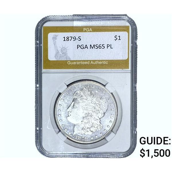 1879-S Morgan Silver Dollar PGA MS65 PL