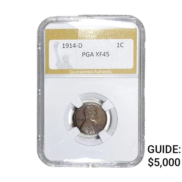 1914-D Wheat Cent PGA XF45