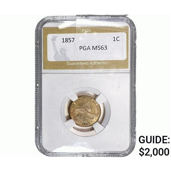 1857 Flying Eagle Cent PGA MS63