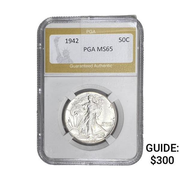 1942 Walking Liberty Half Dollar PGA MS65