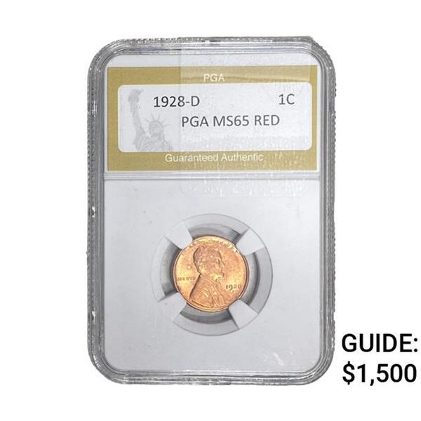 1928-D Wheat Cent PGA MS65 Red