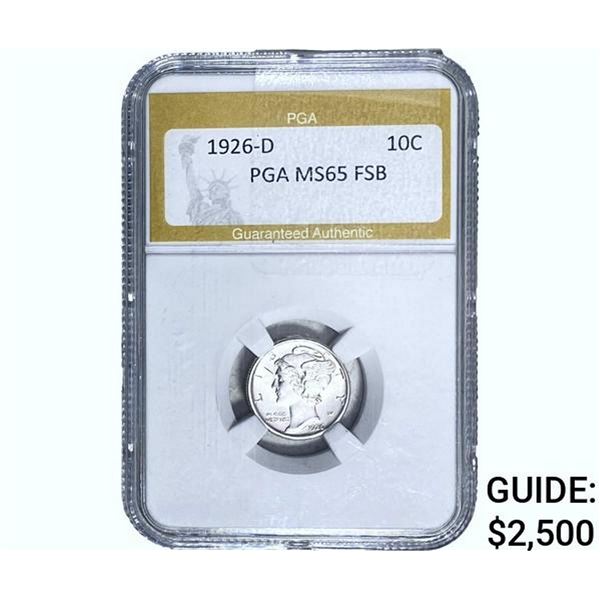 1926-D Mercury Silver Dime PGA MS65 FSB