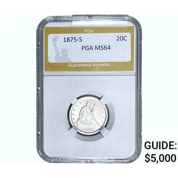 1875-S Twenty Cent Piece PGA MS64