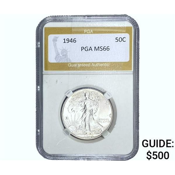 1946 Walking Liberty Half Dollar PGA MS66