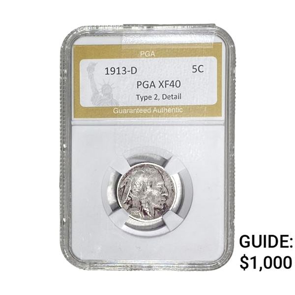 1913-D Buffalo Nickel PGA XF40 TY 2 Detail