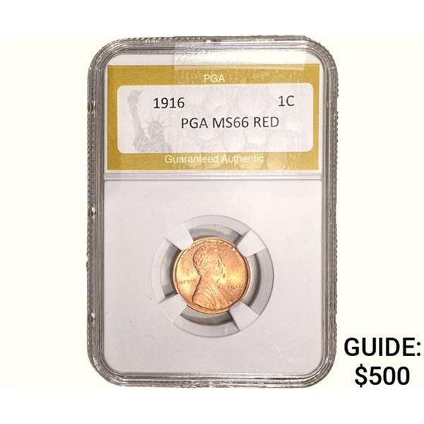 1916 Wheat Cent PGA MS66 Red