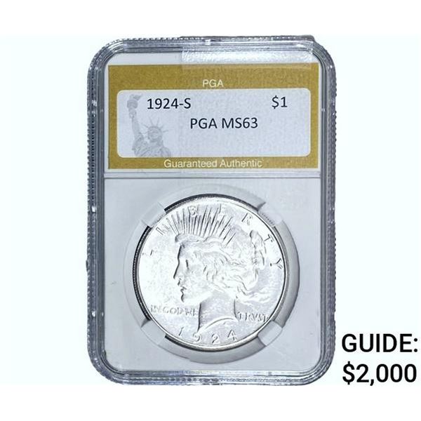 1924-S Morgan Silver Dollar PGA MS63