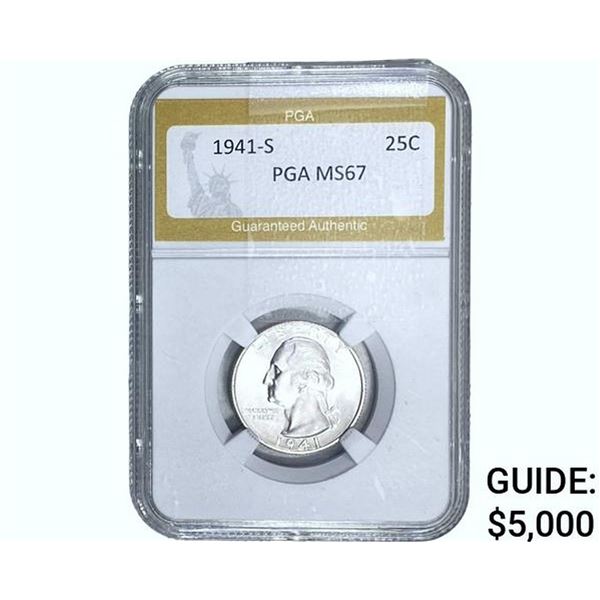 1941-S Washington Silver Quarter PGA MS67