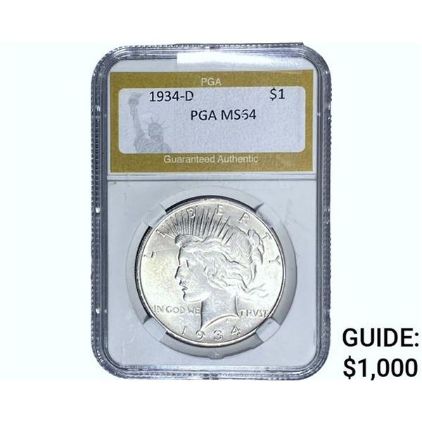1934-D Silver Peace Dollar PGA MS64