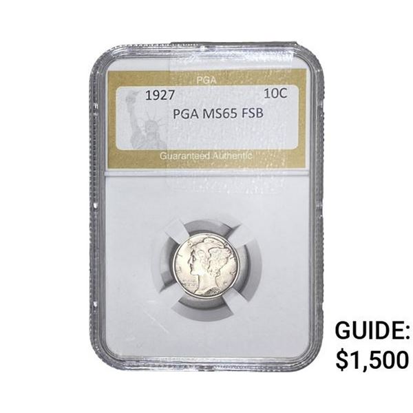 1927 Mercury Silver Dime PGA MS65 FSB