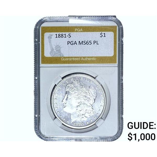 1881-S Morgan Silver Dollar PGA MS65 PL
