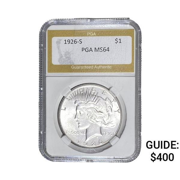 1926-S Silver Peace Dollar PGA MS64