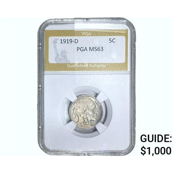 1919-D Buffalo Nickel PGA MS63
