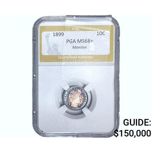 1899 Barber Dime PGA MS68+ Monster