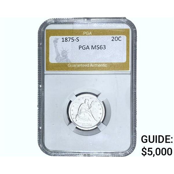 1875-S Twenty Cent Piece PGA MS63