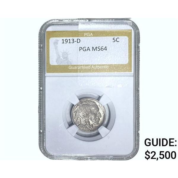 1913-D Buffalo Nickel PGA MS64