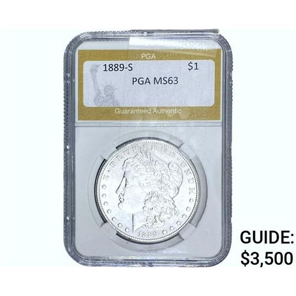 1889-S Morgan Silver Dollar PGA MS63