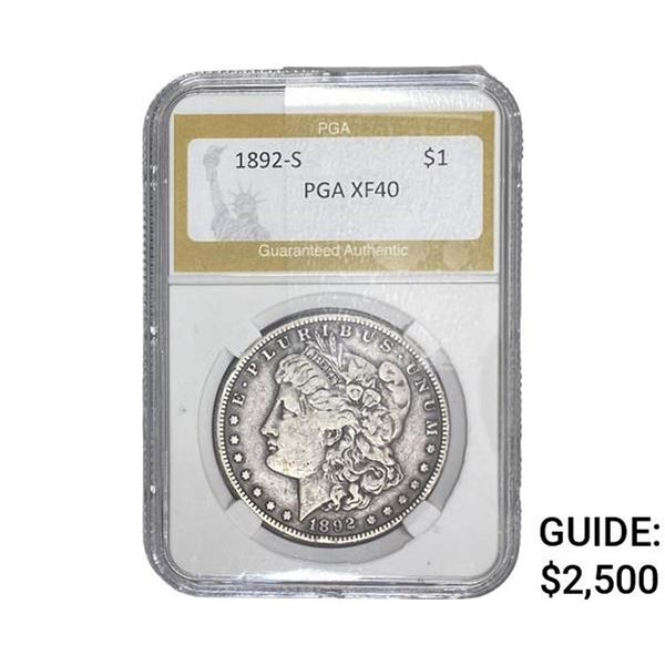 1892-S Morgan Silver Dollar PGA XF40