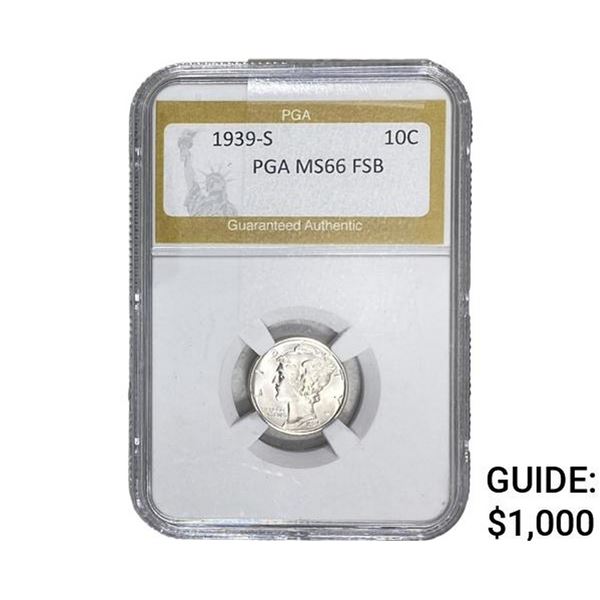 1939-S Mercury Silver Dime PGA MS66 FSB