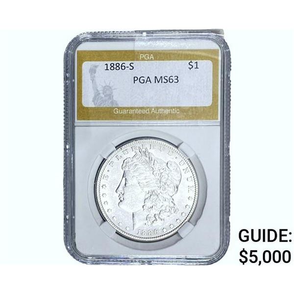 1886-S Morgan Silver Dollar PGA MS63