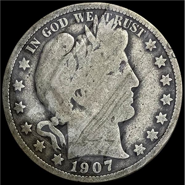 1907 Silver Barber Half Dollar NICELY CIRCULATED