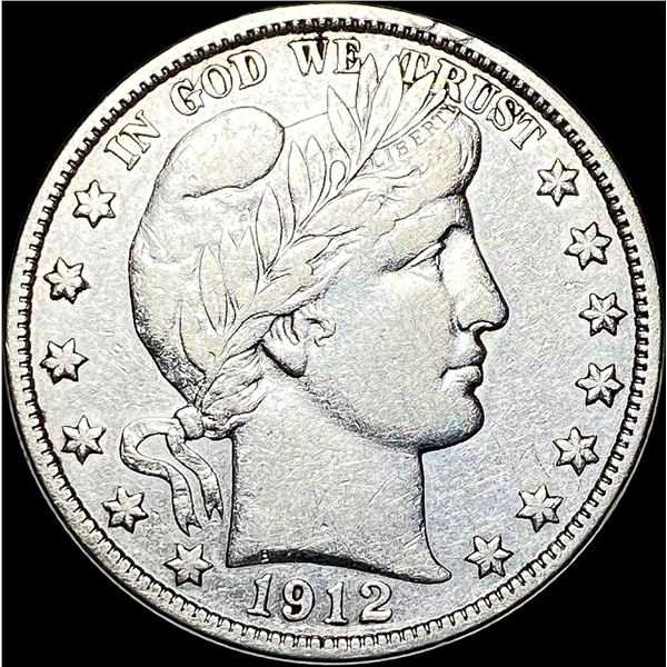 1912-D Barber Silver Half Dollar LIGHTLY CIRCULATED